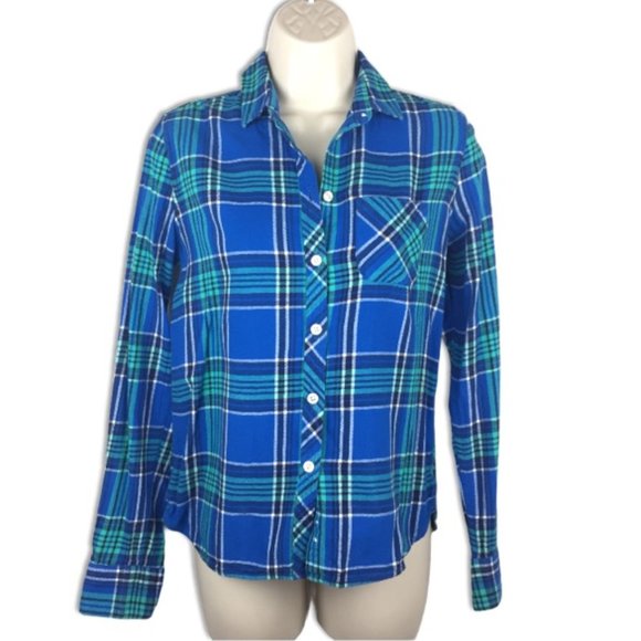🌵3/$15 American Eagle Womens Flannel Plaid Shirt - Picture 2 of 7